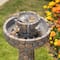 Glitzhome® 2ft. 2-Tier Stone-Like Outdoor Birdbath Fountain